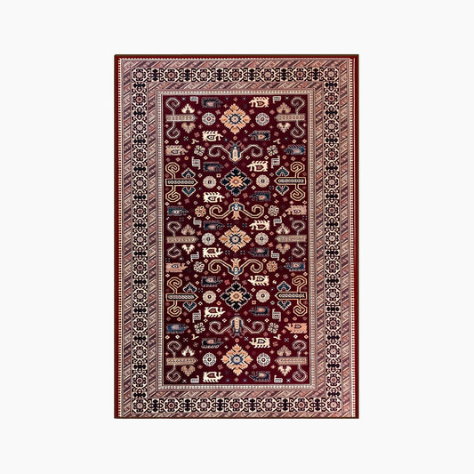 Spazio Home Antique Floral Red Rug