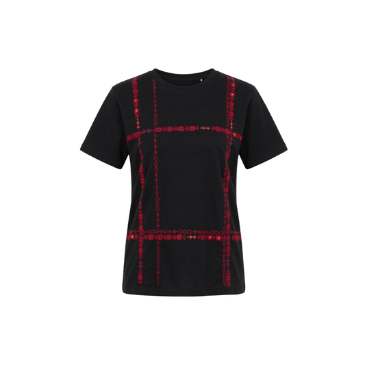 Ramz Embroidery Corset Flowers Ramallah Embroidered T-Shirt