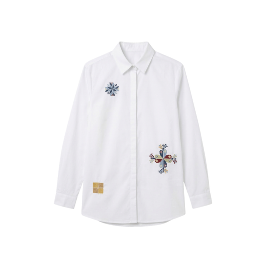 Ramz Embroidery Patches White Ramallah Gaza Jaffa Embroidered Shirt
