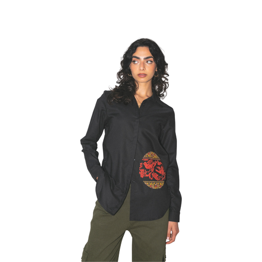 Ramz Embroidery Pigeon of Lifta Embroidered Shirt