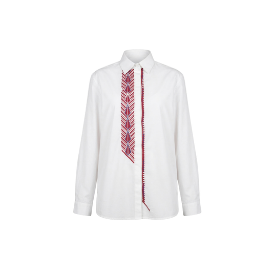 Ramz Embroidery Sabalat White Hebron Embroidered Shirt