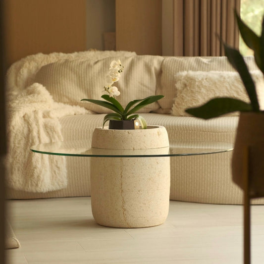 Glass Stone Coffee Table