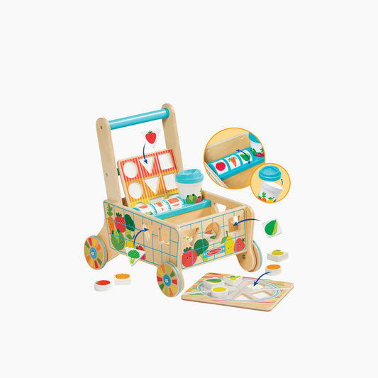 Melissa & Doug Wooden Shape Sorting Grocery Cart