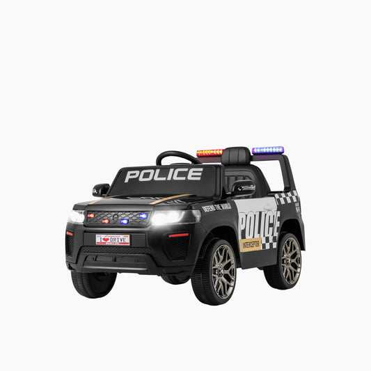 KIDS SUPPLIES AND RIDE-ON Battery Operated Police Car- Black