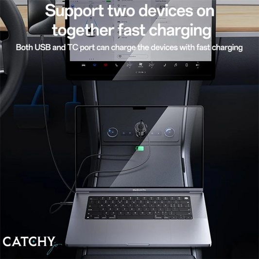 شاحن سيارة YESIDO Y65 بمنفذين USB+Type-C