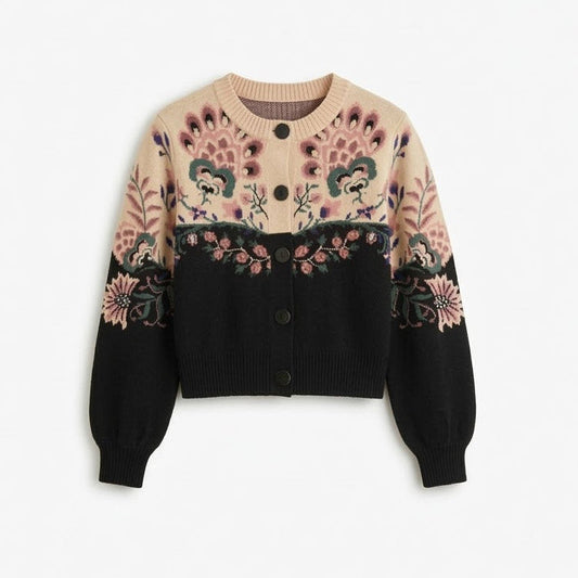 Farm Rio Belle Garden Mixed Knit Cardigan