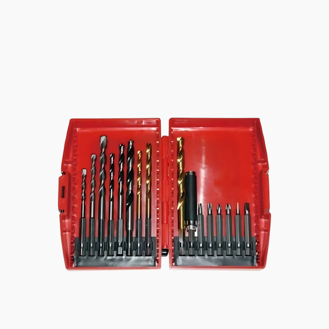 Crown 16-Piece Screwdriver-Socket And Drill Bit Set