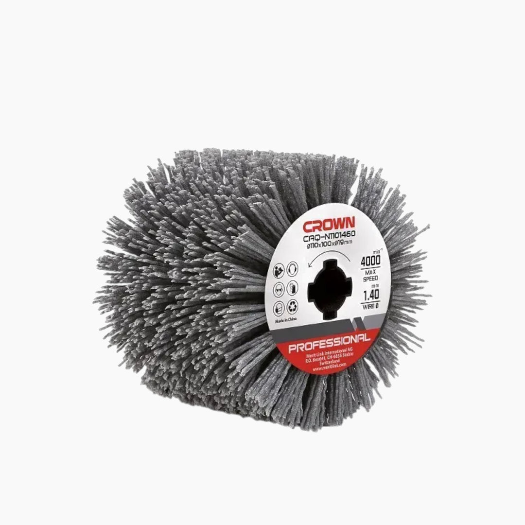 Crown 110 X 100Mm Circular Brush With Plastic Core - Nylon Abrasive 1.20-1.4Mm, Grit 60