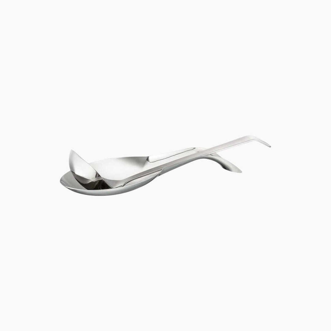 Aps stainless steel spoon rest with polished finish