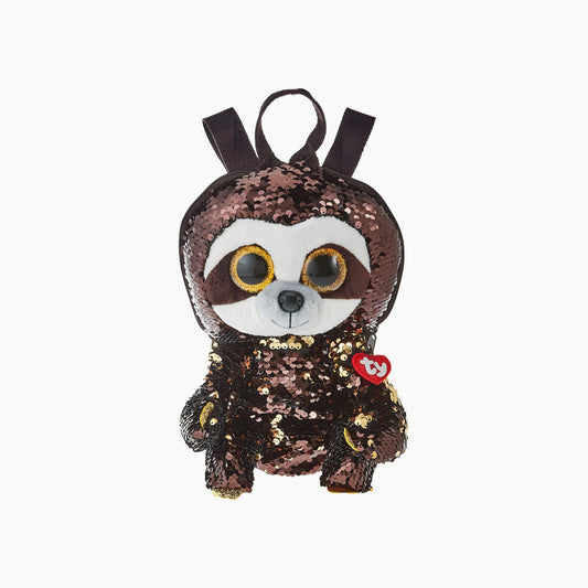 Ty Fashion Reversible Sequin Sloth Dangler Backpack- Brown/Golden