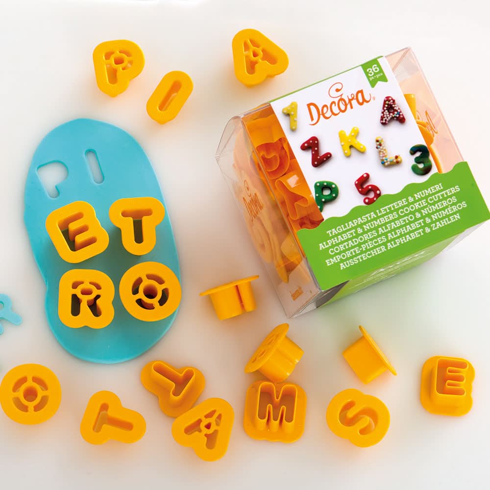 Decora 36 Cookie Cutters Alphabet &amp; Numbers Cookie Cutters - HUNA