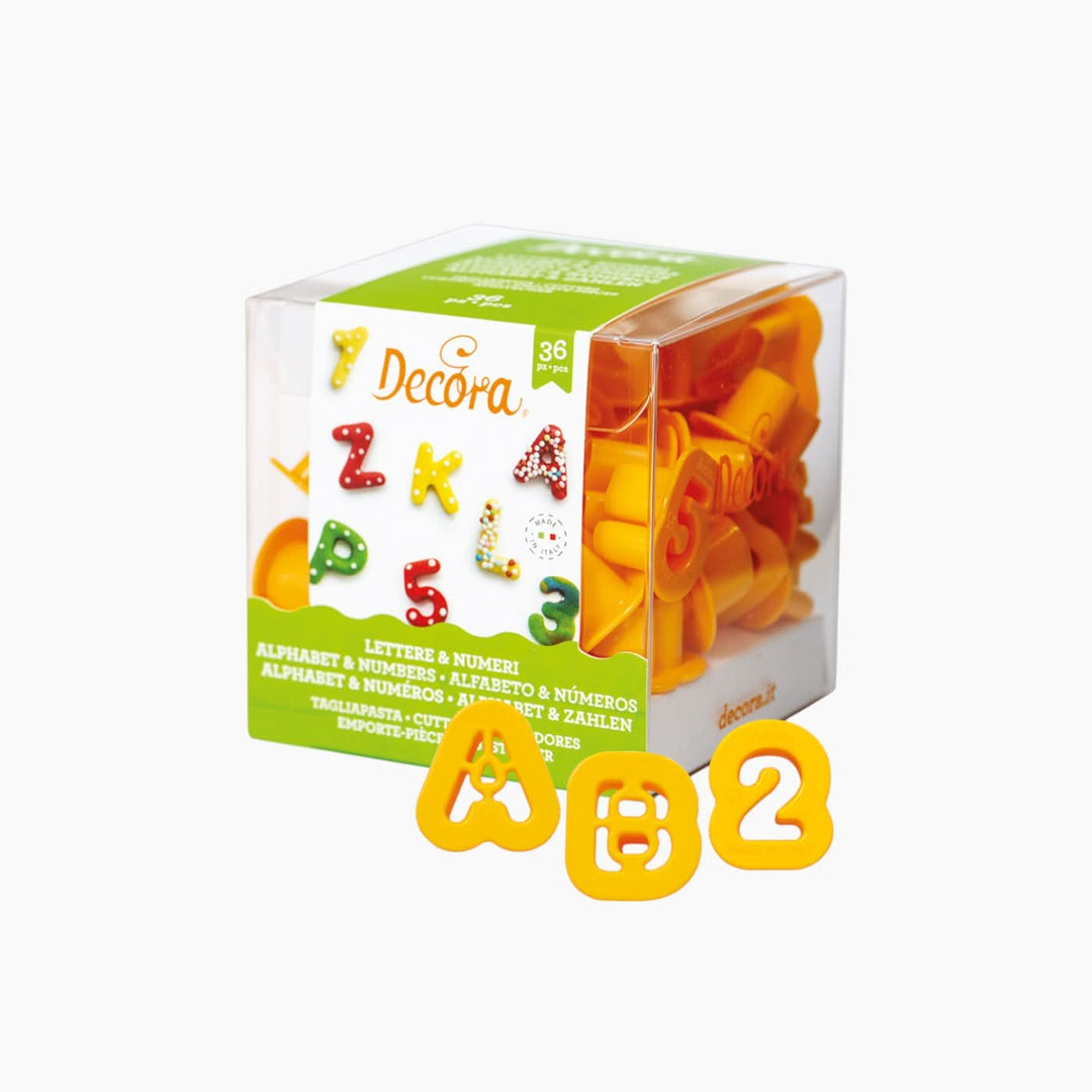 Decora 36 Cookie Cutters Alphabet &amp; Numbers Cookie Cutters - HUNA