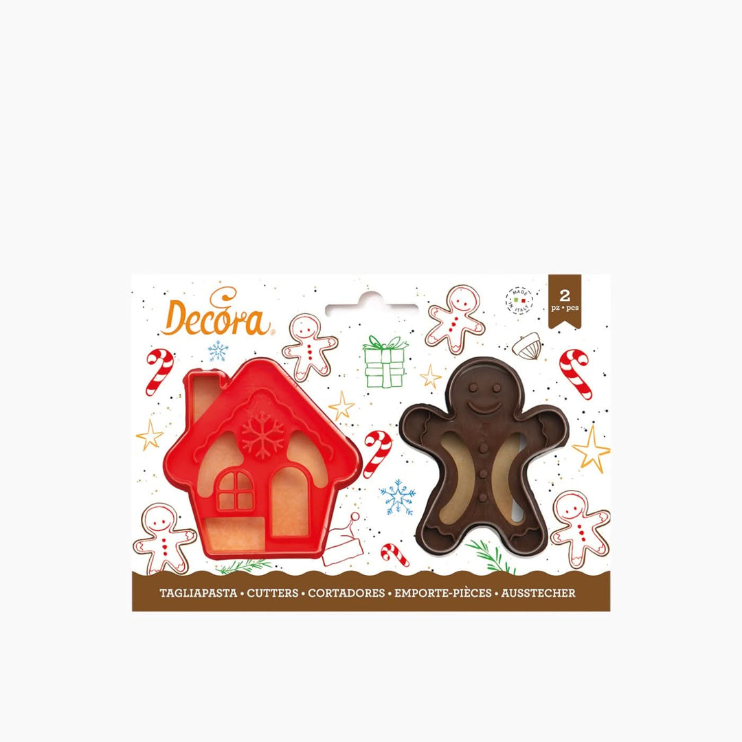 Decora Gingerbread Man &amp; House Cookie Cutter Set - HUNA