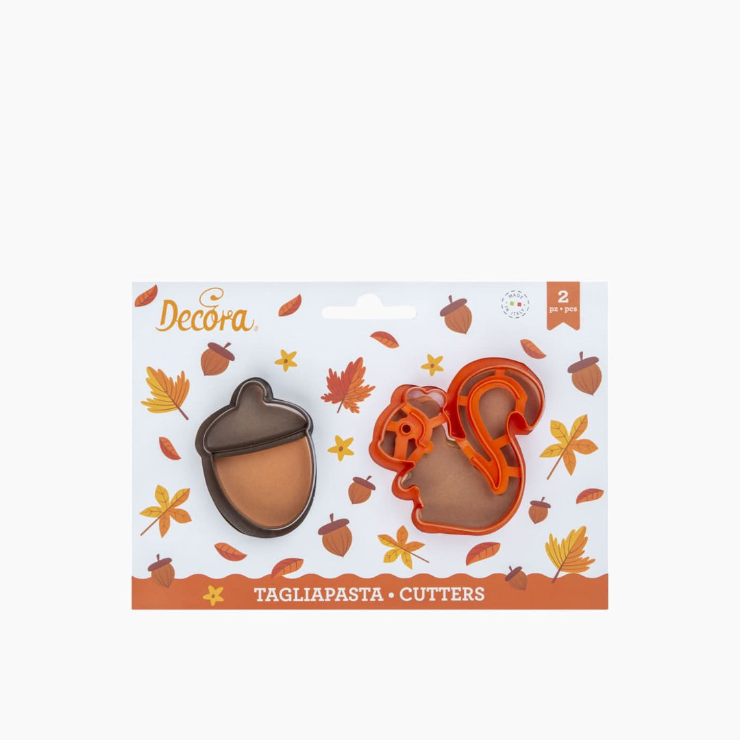 Decora 2-piece Acorn and Squirrel cookie cutter set