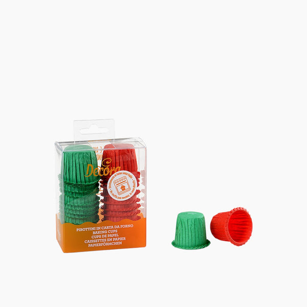 Red & Green Ruffled Baking Cups
