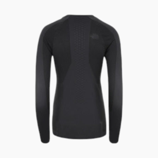 The North Face قميص نسائي رياضي بأكمام طويلة وياقة طاقم باللون الأسود