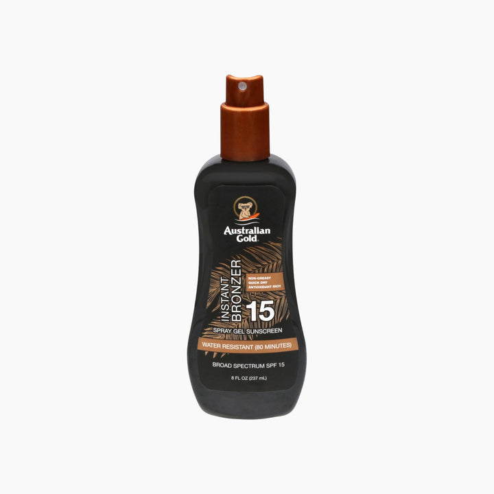 Australian Gold Instant Bronzer 15 Spray Gel Sunscreen 237Ml