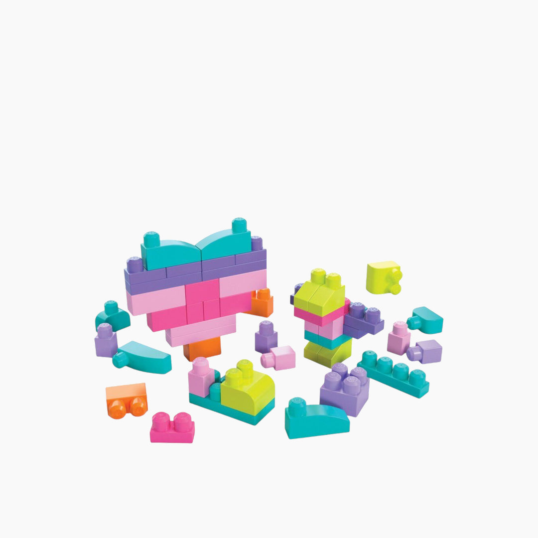Mattel Mega Bloks First Builders Big Building Bag - 80 Pieces Pink
