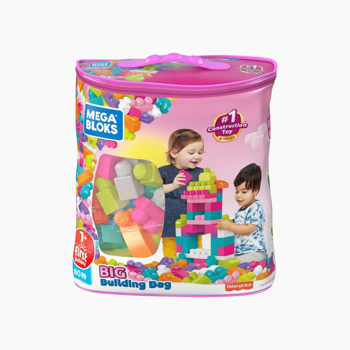 Mattel Mega Bloks First Builders Big Building Bag - 80 Pieces Pink