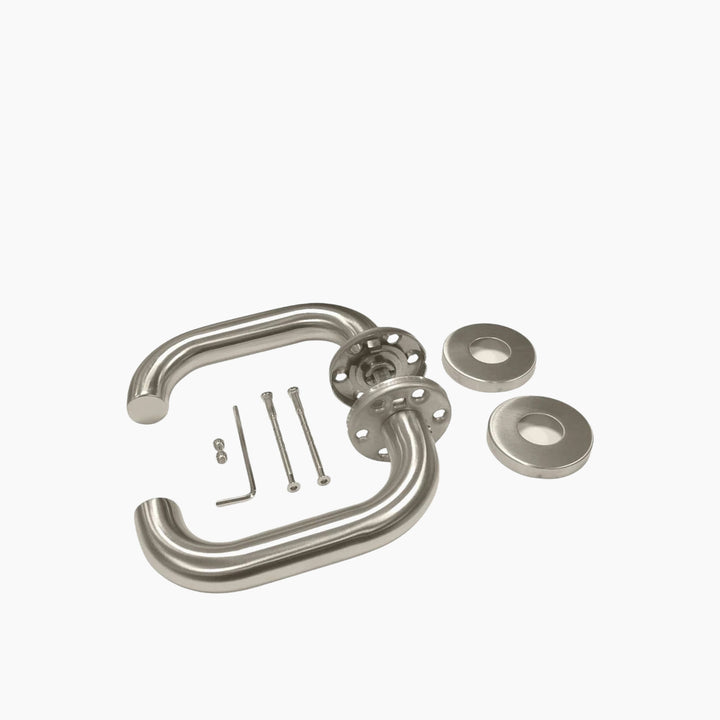 Cisa RTD Trim Set - Heavy-Duty Stainless Steel Door Handle with Stainless Steel Escutcheon
