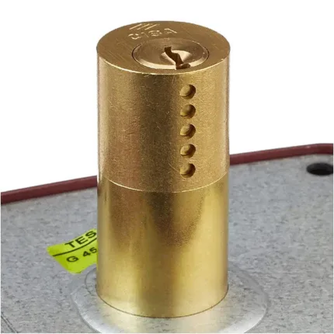 Cisa Brass-Plated Steel Cylinder Lock - Right, 60mm