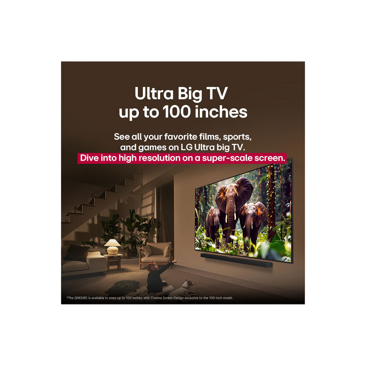 LG 100 inch QNED Evo MiniLED 4K 120Hz Smart TV AI Magic