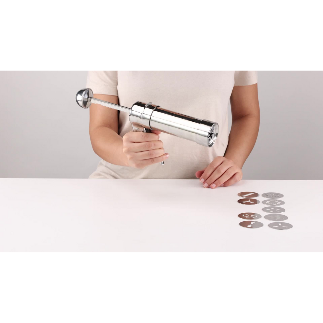 WMF stainless steel biscuit maker with interchangeable discs
