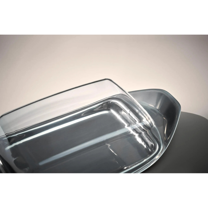 WMF Wagenfeld stainless steel butter dish with transparent plastic cover