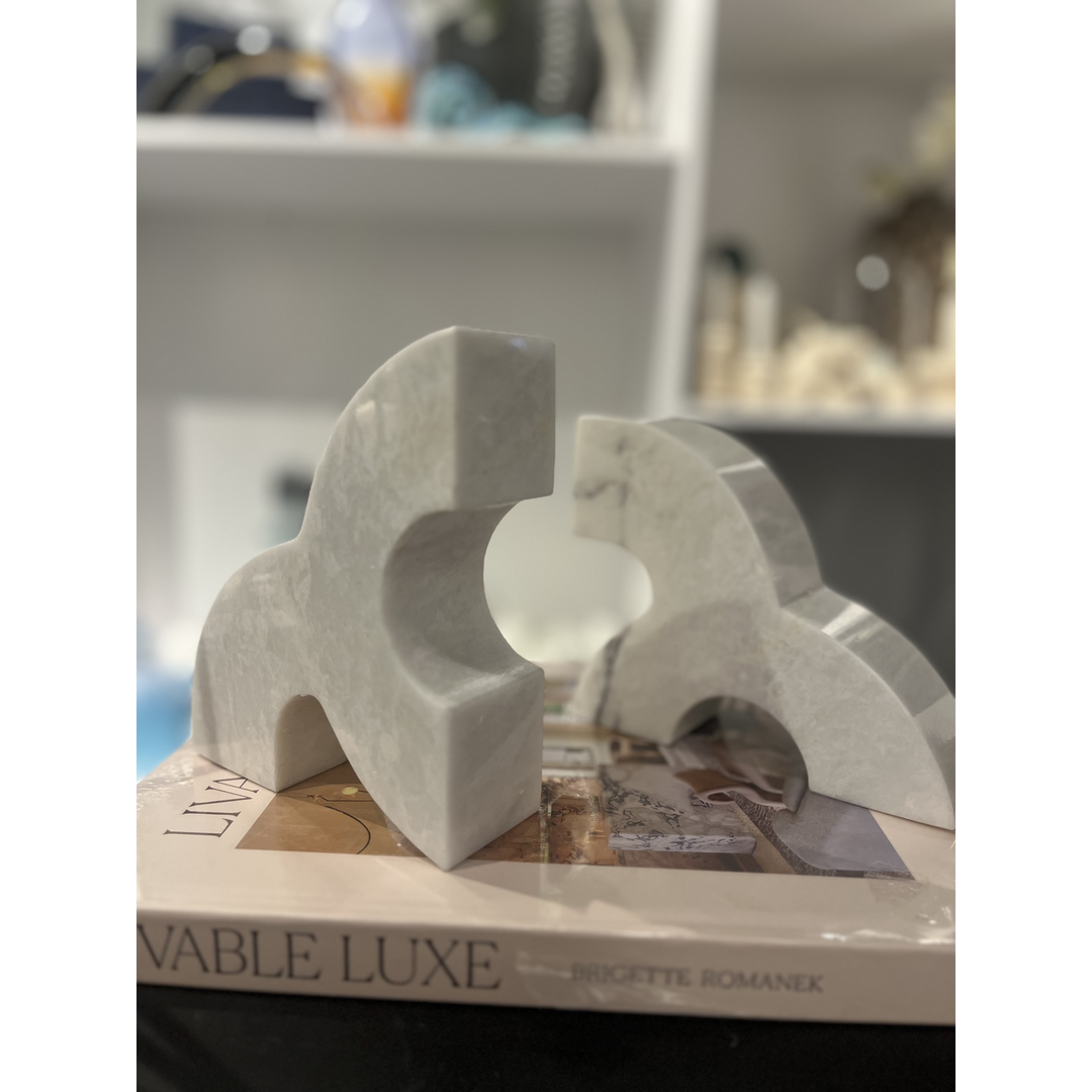 Marble bookends for home or office decor