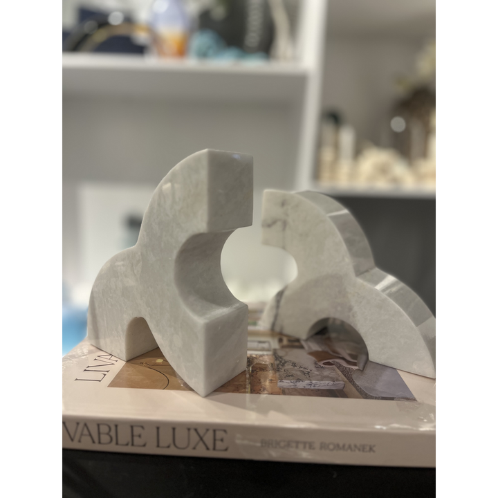 Marble bookends for home or office decor