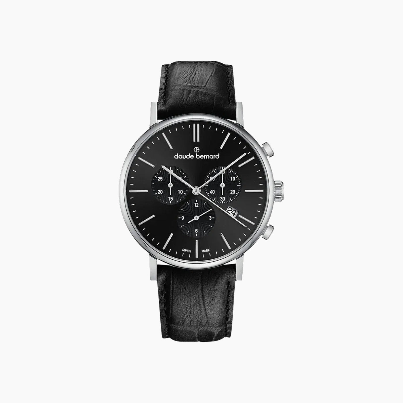 Claude Bernard Slim Line Chronograph watch with black dial