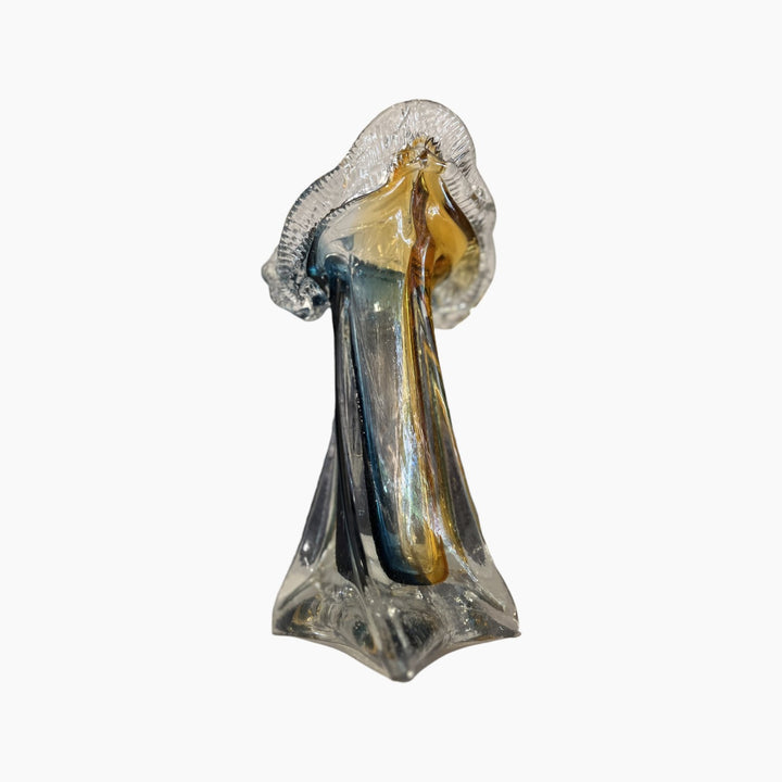 Multicolor glass vase with vibrant design