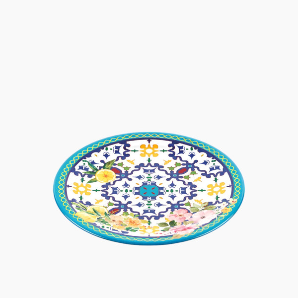 Flower & Lemon Dessert Plate 21.5 x 2 cm Assorted Colour