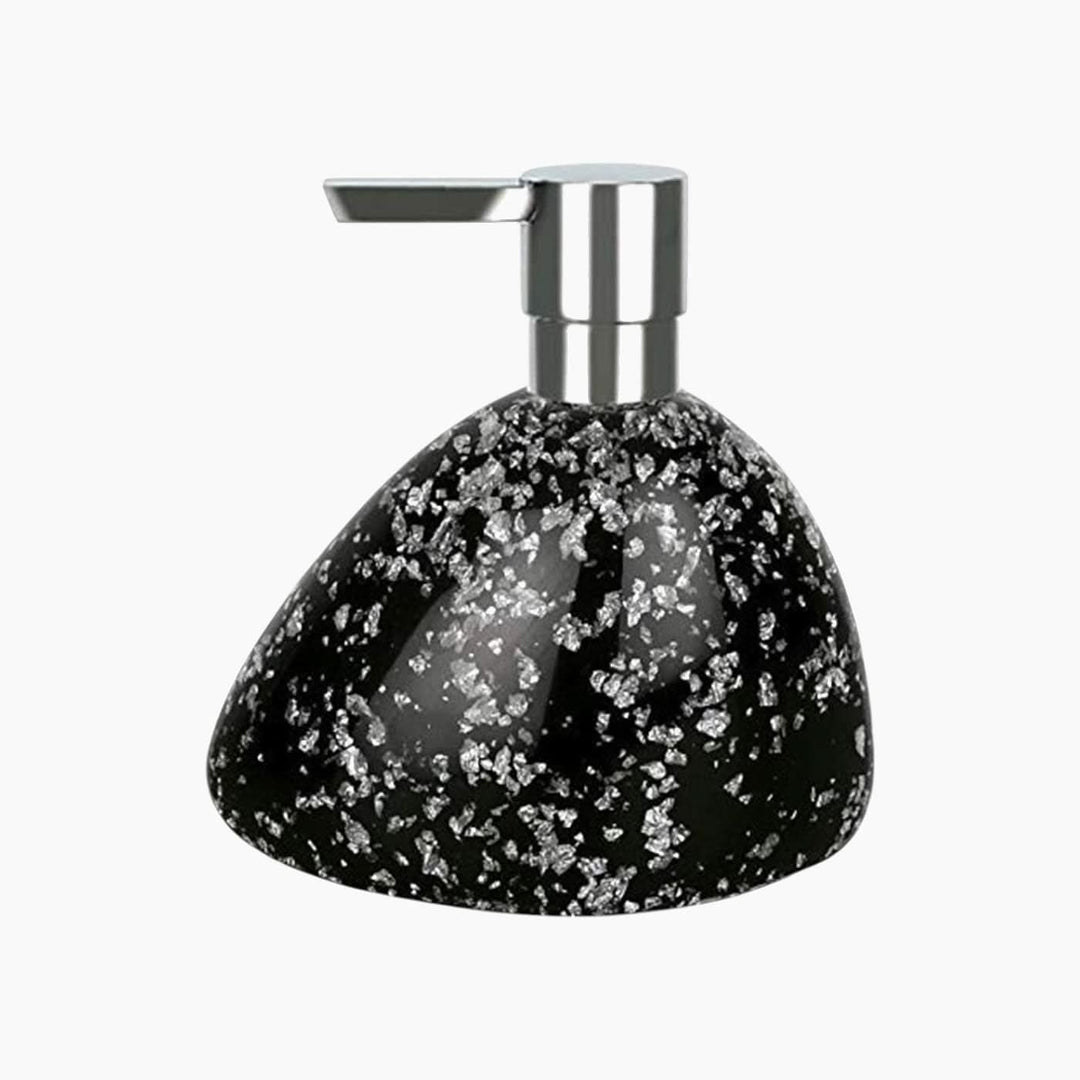 Spirella Etna 14.5 x 13.5cm black glitter polysresin soap dispenser