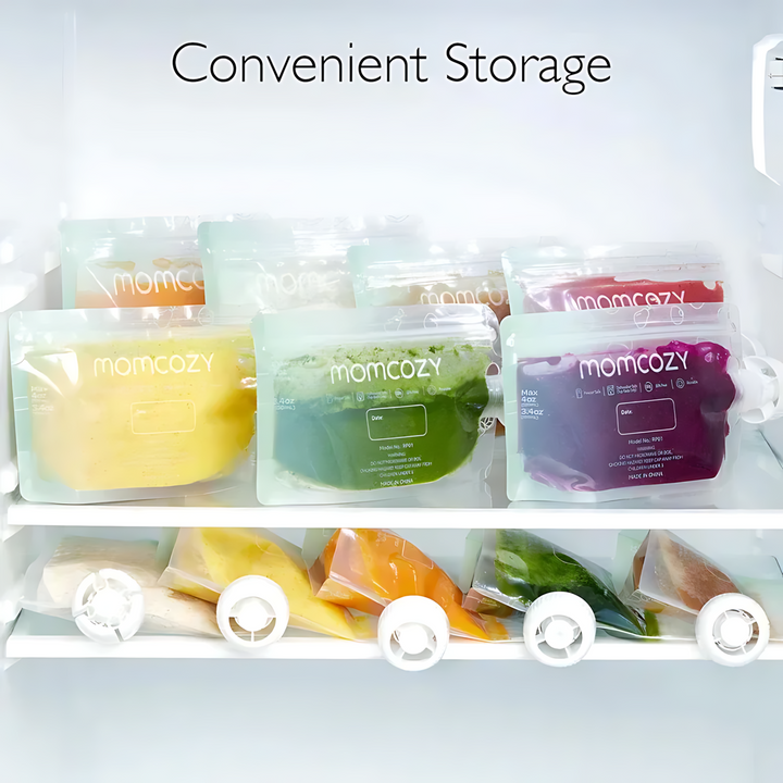 Momcozy 10 reusable baby food pouches, 100ML capacity