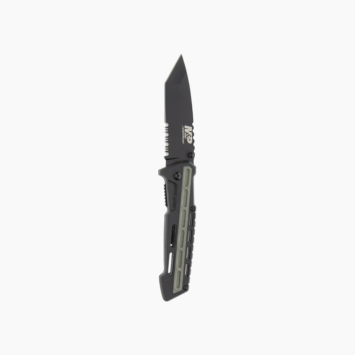 Smith &amp; Wesson M&amp;P Ar Overmold Tanto folding knife with black oxide blade