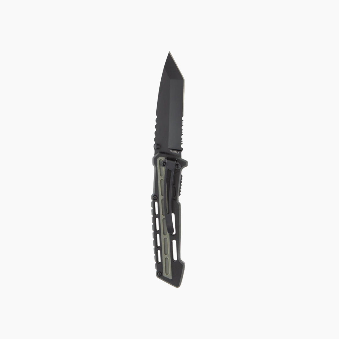 Smith &amp; Wesson M&amp;P folding knife with black oxide blade and rubber overmold handle