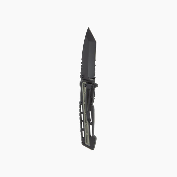 Smith &amp; Wesson M&amp;P folding knife with black oxide blade and rubber overmold handle