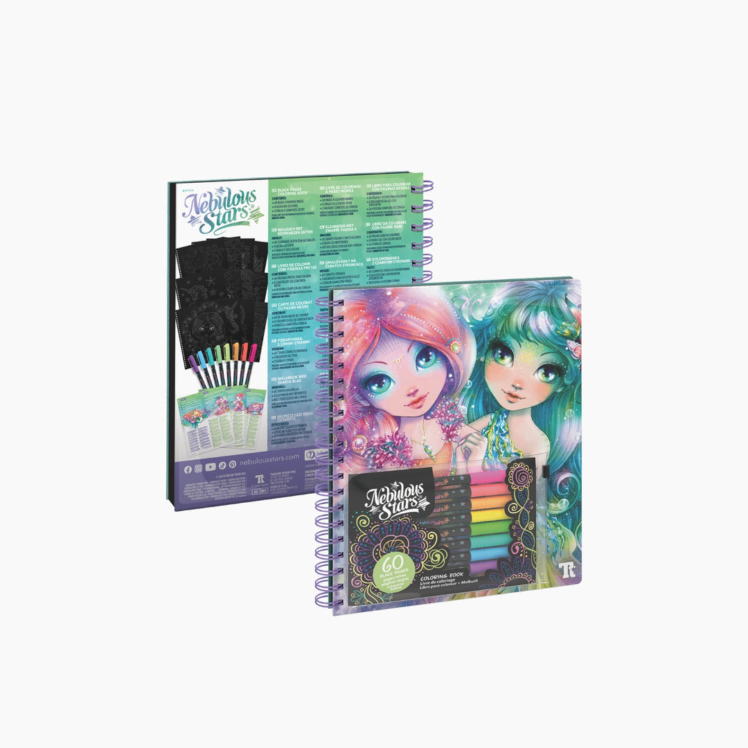 Nebulous Stars Large Coloring Book - Black Pages