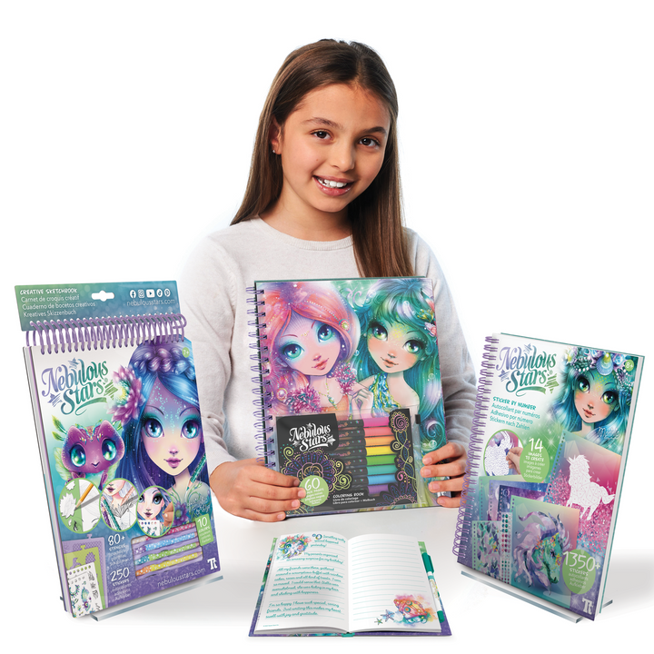 Nebulous Stars Large Coloring Book - Black Pages