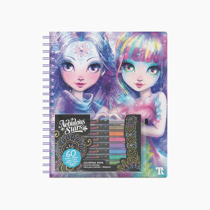 Nebulous Stars Isadora Black Pages Coloring Book with Metallic Pens