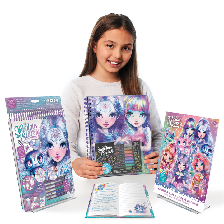 Nebulous Stars Isadora Black Pages Coloring Book with Metallic Pens