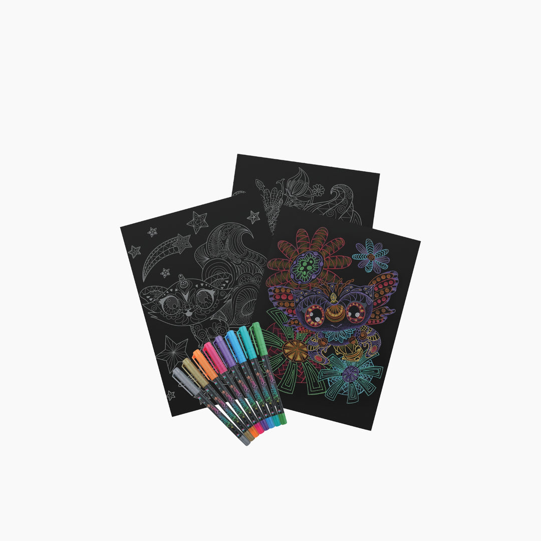 Nebulous Stars Isadora Black Pages Coloring Book with Metallic Pens