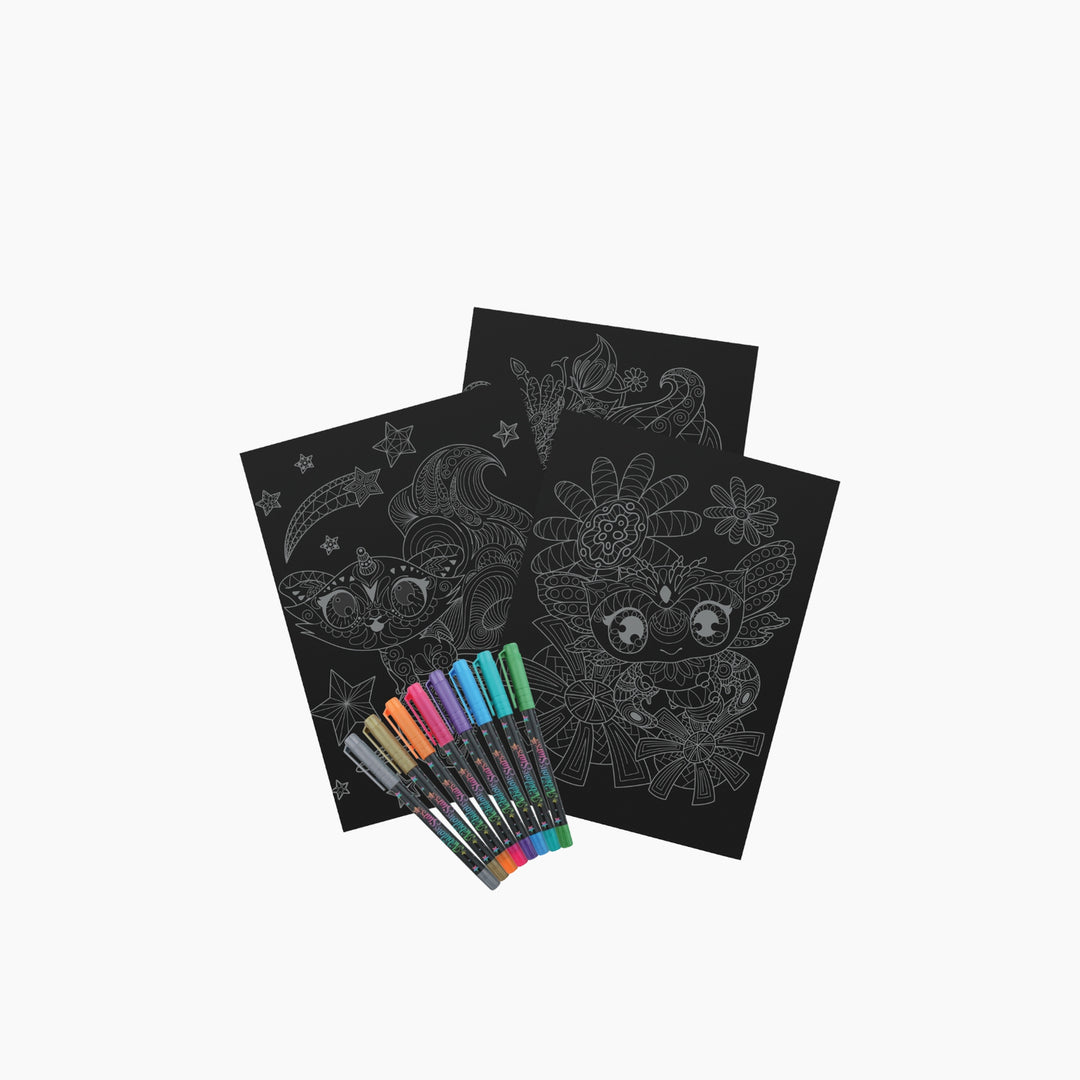 Nebulous Stars Isadora Black Pages Coloring Book with Metallic Pens