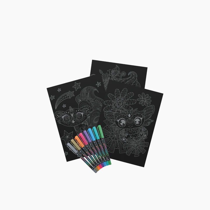 Nebulous Stars Isadora Black Pages Coloring Book with Metallic Pens
