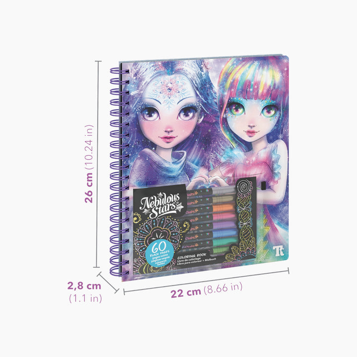 Nebulous Stars Isadora Black Pages Coloring Book with Metallic Pens