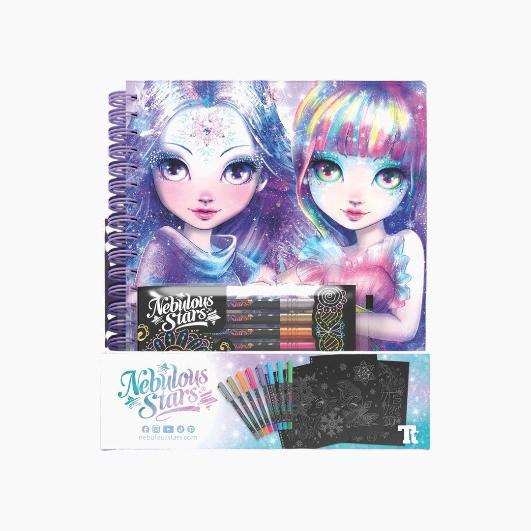 Nebulous Stars Isadora Black Pages Coloring Book with Metallic Pens