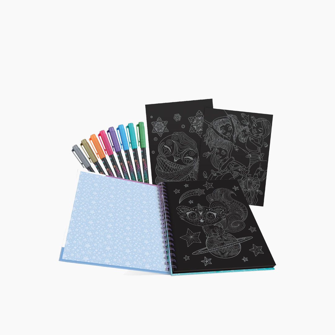 Nebulous Stars Isadora Black Pages Coloring Book with Metallic Pens