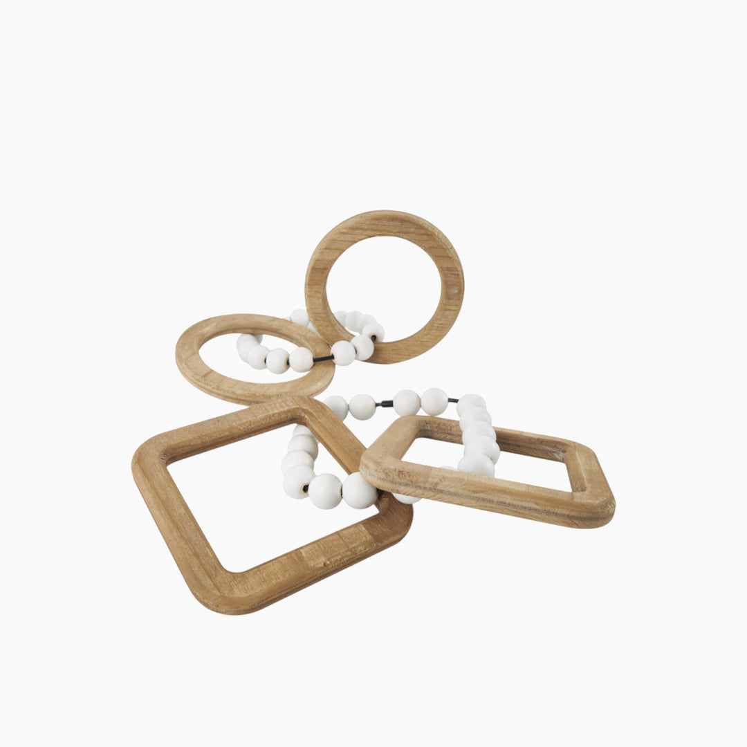 White wood wooden chain with square links
