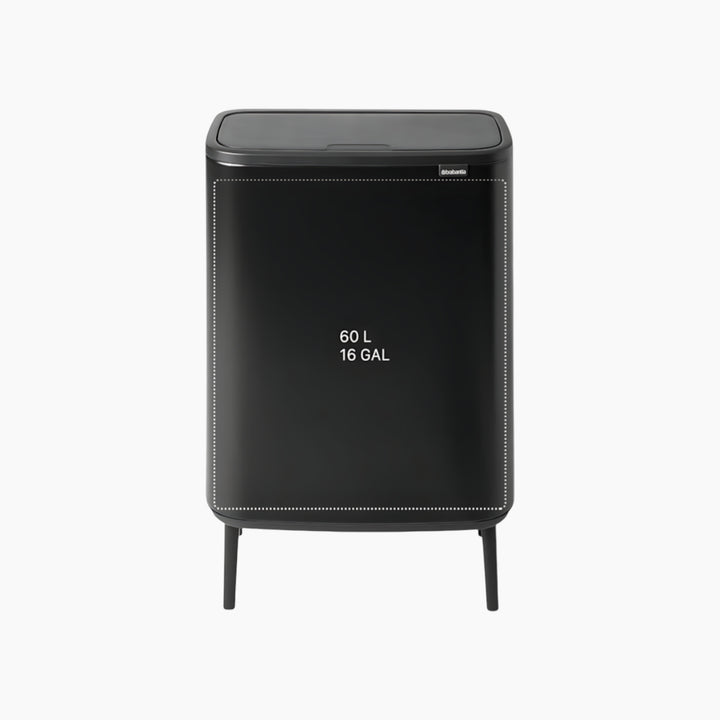 Brabantia Bo Touch Bin Hi 60 Liter matt black trash can with soft-touch opening
